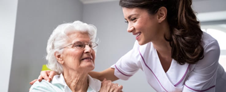 happy nursing home patient