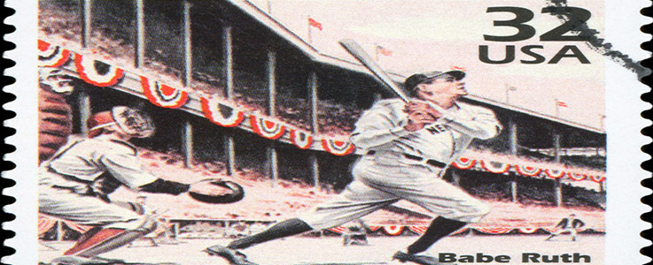 vintage babe ruth postage stamp