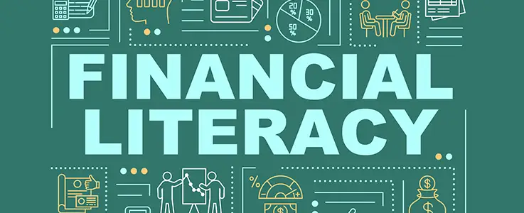 financial literacy text graphic